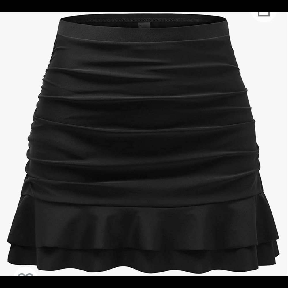 Black High-Waisted Swim Skirt